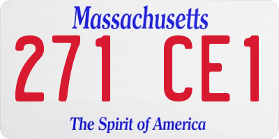 MA license plate 271CE1