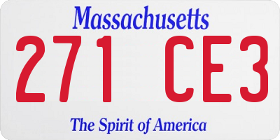 MA license plate 271CE3