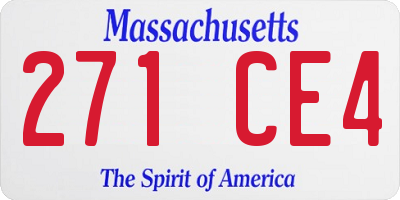 MA license plate 271CE4