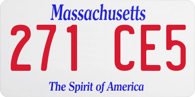 MA license plate 271CE5