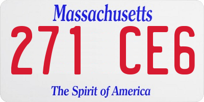 MA license plate 271CE6