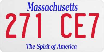 MA license plate 271CE7