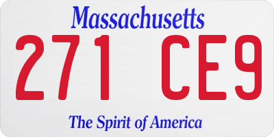 MA license plate 271CE9