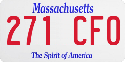MA license plate 271CF0