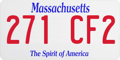 MA license plate 271CF2