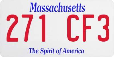 MA license plate 271CF3
