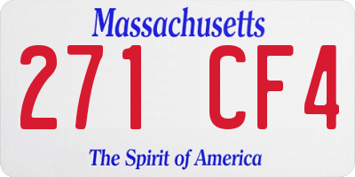 MA license plate 271CF4