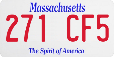 MA license plate 271CF5