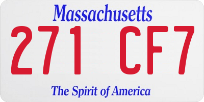 MA license plate 271CF7