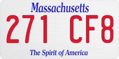 MA license plate 271CF8
