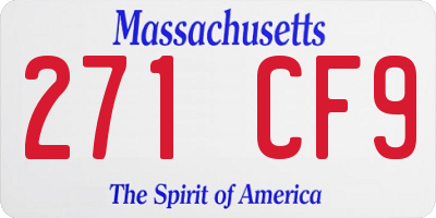MA license plate 271CF9