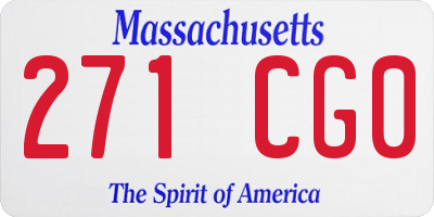 MA license plate 271CG0