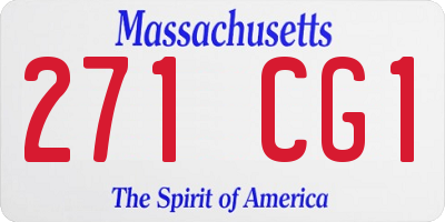MA license plate 271CG1