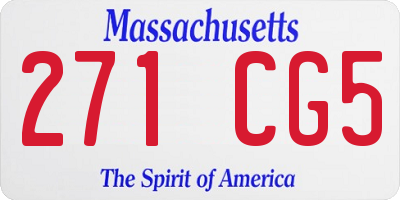 MA license plate 271CG5