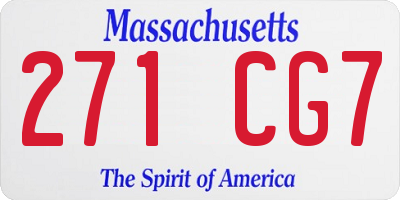 MA license plate 271CG7