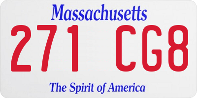 MA license plate 271CG8
