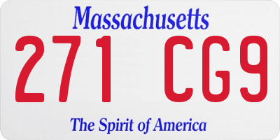 MA license plate 271CG9
