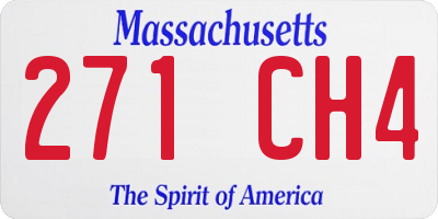 MA license plate 271CH4