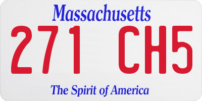 MA license plate 271CH5