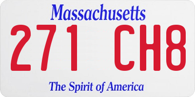 MA license plate 271CH8