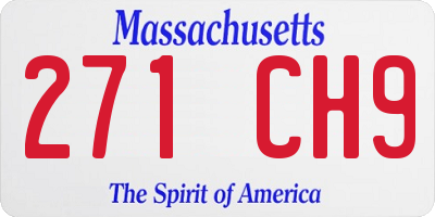 MA license plate 271CH9