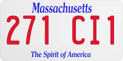 MA license plate 271CI1