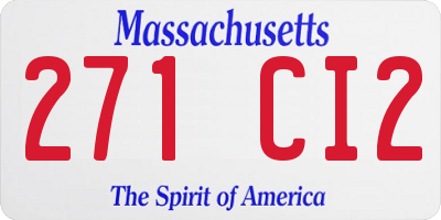 MA license plate 271CI2