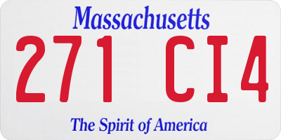 MA license plate 271CI4