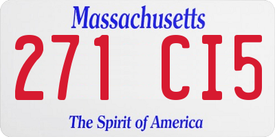 MA license plate 271CI5