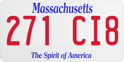 MA license plate 271CI8