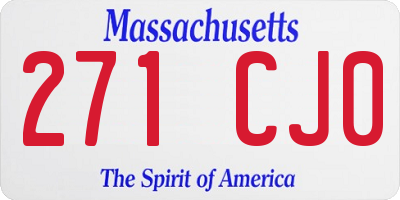 MA license plate 271CJ0
