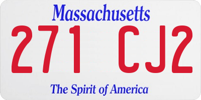 MA license plate 271CJ2