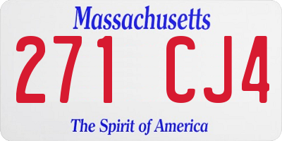 MA license plate 271CJ4