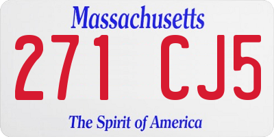 MA license plate 271CJ5