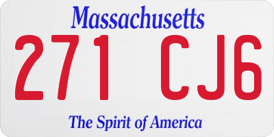 MA license plate 271CJ6