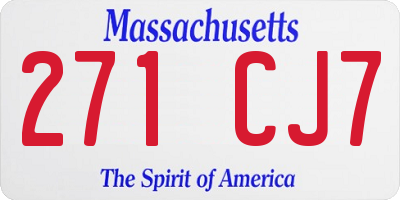 MA license plate 271CJ7
