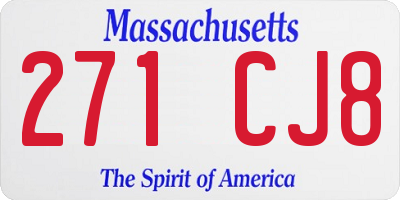 MA license plate 271CJ8