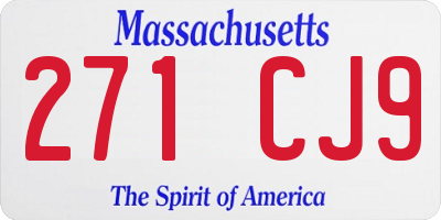 MA license plate 271CJ9