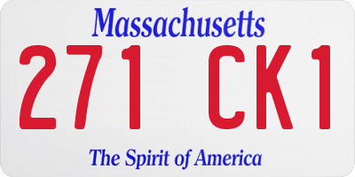 MA license plate 271CK1