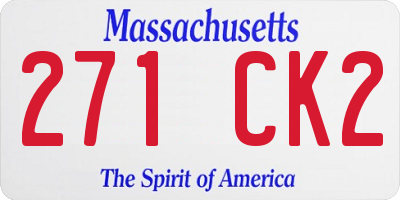 MA license plate 271CK2