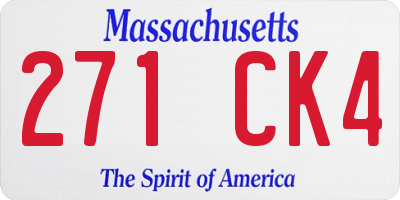 MA license plate 271CK4