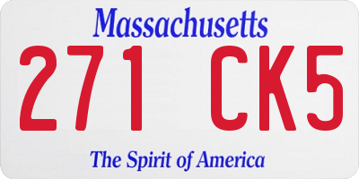MA license plate 271CK5