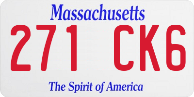 MA license plate 271CK6