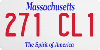 MA license plate 271CL1