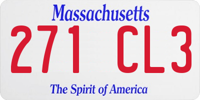 MA license plate 271CL3