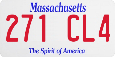 MA license plate 271CL4