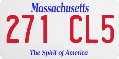 MA license plate 271CL5