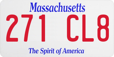 MA license plate 271CL8