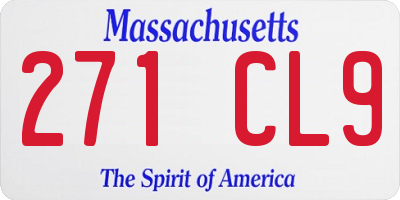 MA license plate 271CL9