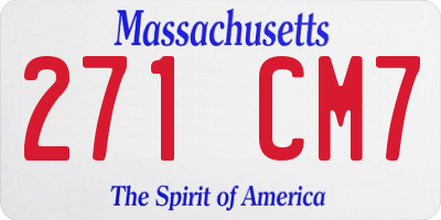 MA license plate 271CM7